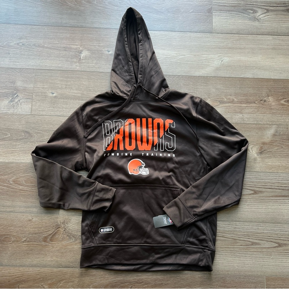 Mens Medium New Era NFL Combine Cleveland Browns Backfield Team Color Hoodie
